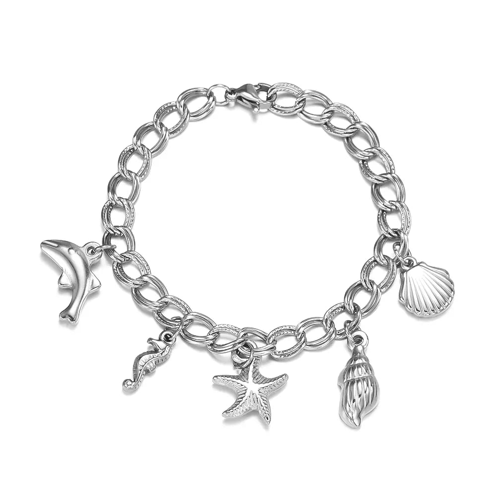 Beach Foot Retro Sea Star Conch Shell Fashion Bracelet