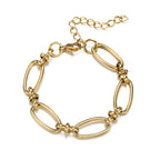 Gold Stainless Steel Oval Chain Bracelet