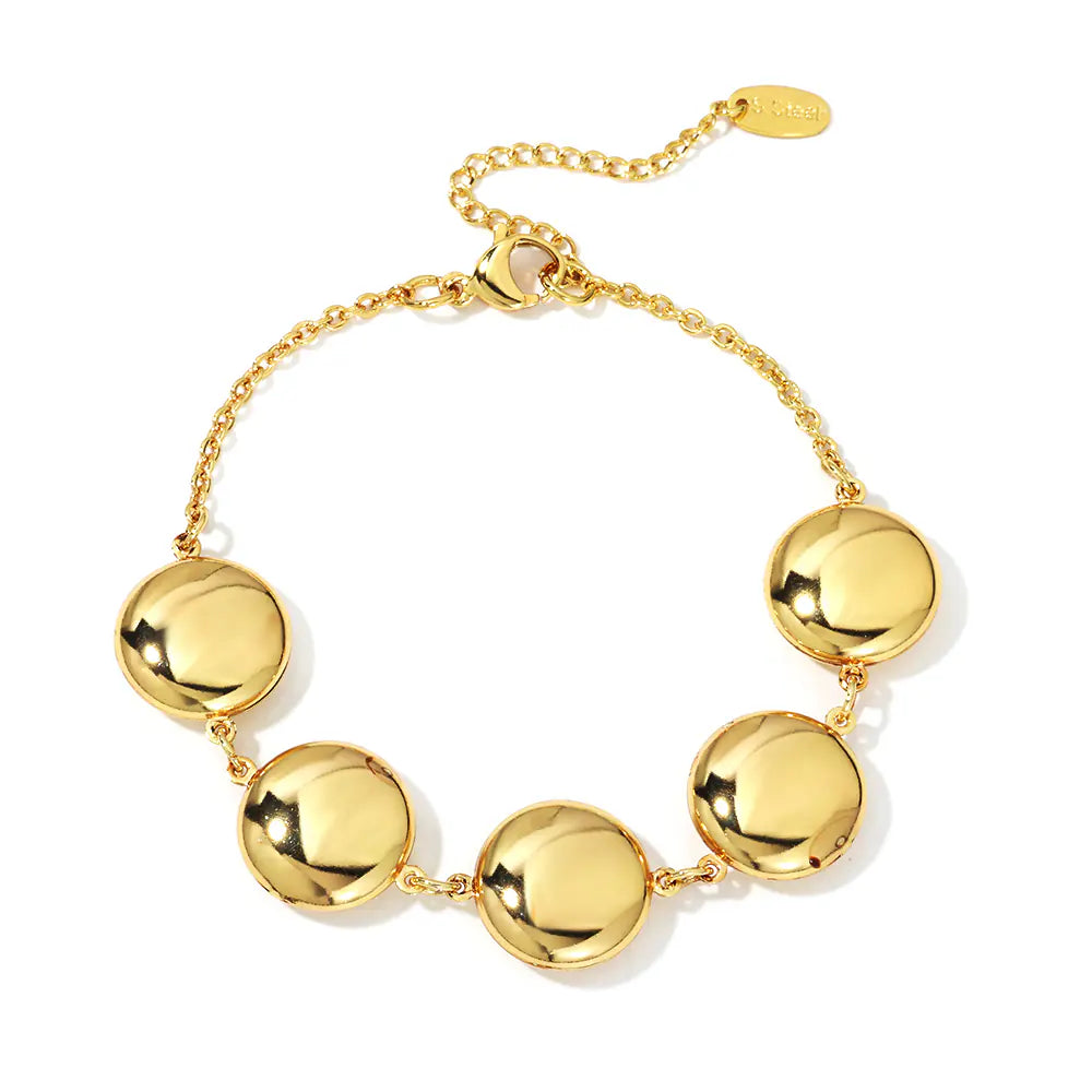 Gold Stainless Steel Little Stone Bracelet