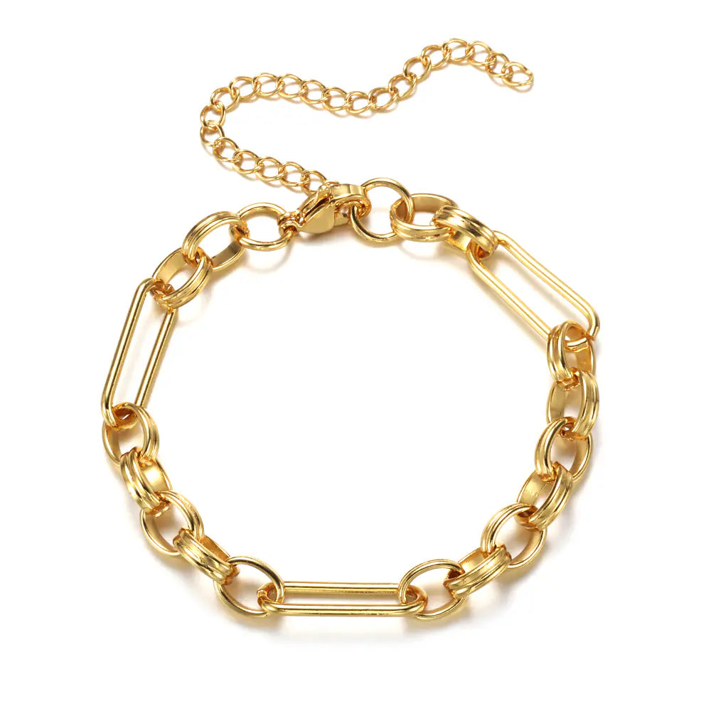 Gold Stainless Steel Circle Bracelet