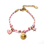 Colorful Braided Shell Charm Bracelet Adjustable
