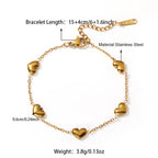 Stainless Steel Tarnish Free Heart Shape Bracelet