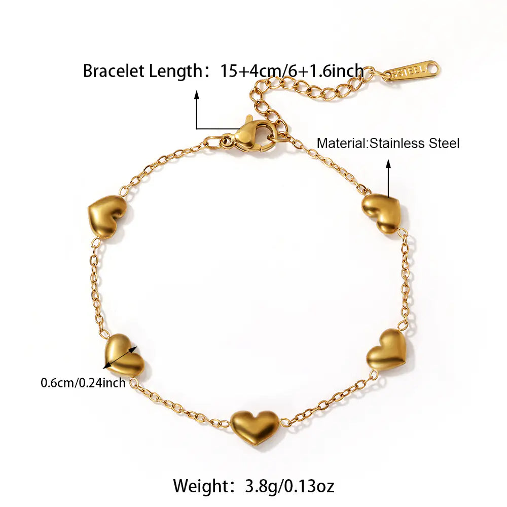 Stainless Steel Tarnish Free Heart Shape Bracelet