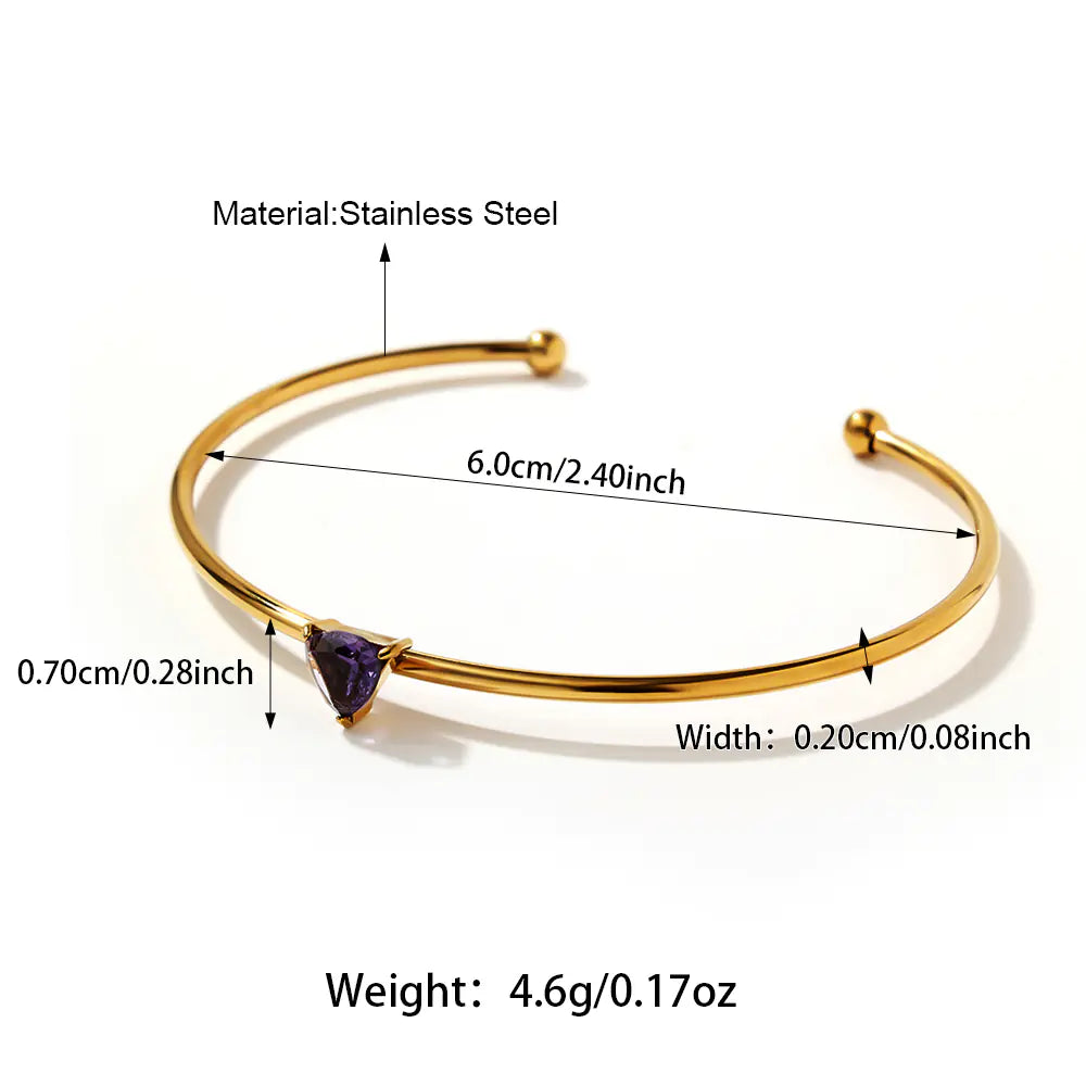 Customizable Stainless Steel Twelve Month Birthstone Bracelet