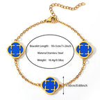 Blue Clover Stainless Steel Bracelet