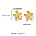 Gold Plated 316L Stainless Steel Flower Earrings