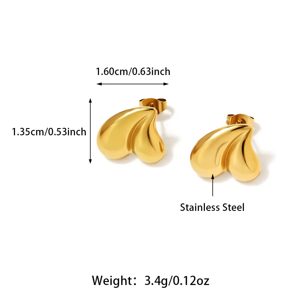 Hypoallergenic Waterproof Stud Heart Shape Earrings