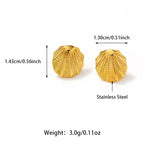 Ocean Style Sea Shell Stainless Steel Studs Earrings