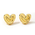 S925 Heart Stripe Earrings Three Sizes Available