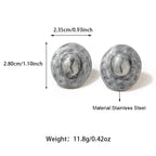 Stainless Steel White Gold Unique Stone Shape Earrings