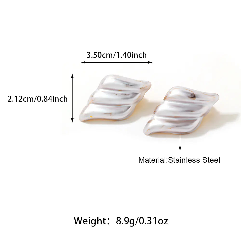 Fashion Ocean Design Stainless Steel Stud Earrings