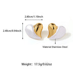 Irregular Heart Shape Gold Plated Stainless Steel Stud Earrings