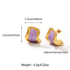 Fashion Stainless Steel Pink Enamel Irregular Earrings