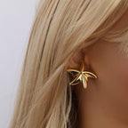 Hot Stainless Steel 3mm Starfish Star Stud Earrings