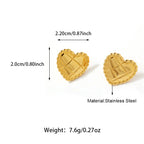 Stainless Steel Heart Texture Earrings