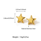 Fashionable Stainless Steel Five-Pointed Star Earrings