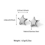 Fashionable Stainless Steel Five-Pointed Star Earrings