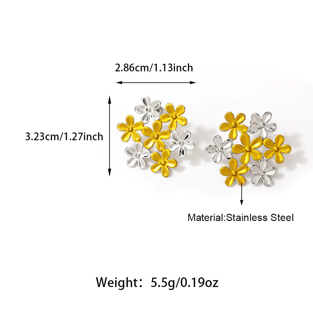 Fashionable Snowflake Stainless Steel Earrings