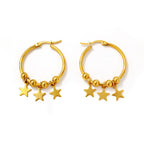 Stainless Steel Earrings With Star Drop Earrings