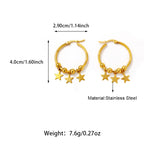 Stainless Steel Earrings With Star Drop Earrings