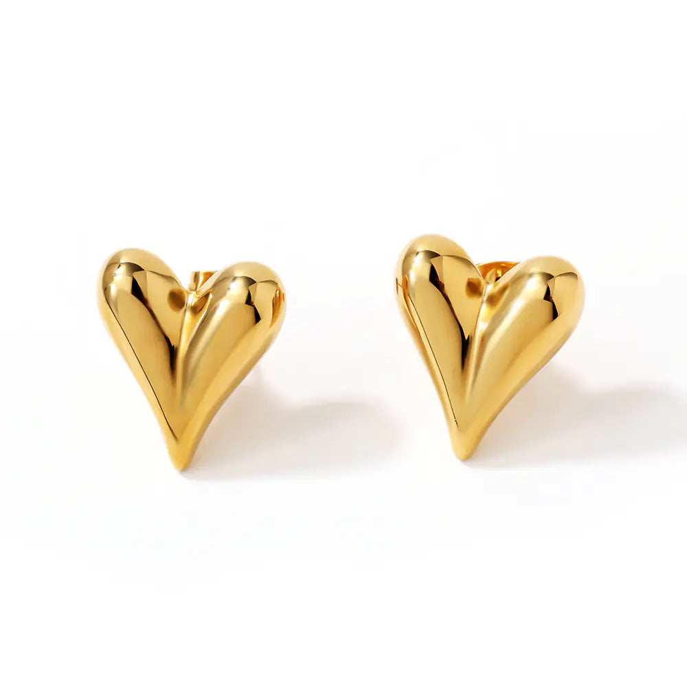 Stainless Steel V-Shaped Heart Stud