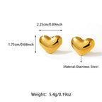 Flat Heart Stainless Steel Earrings For Women And Men