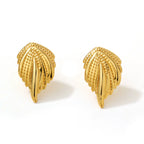 Fashionable Cute Leaf Shape Earrings Stainless Steel