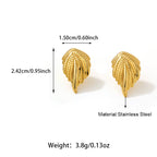 Fashionable Cute Leaf Shape Earrings Stainless Steel