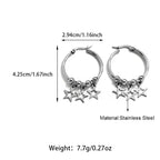Fashion Star Hoop Earrings Stainless Steel Gift Jewelry