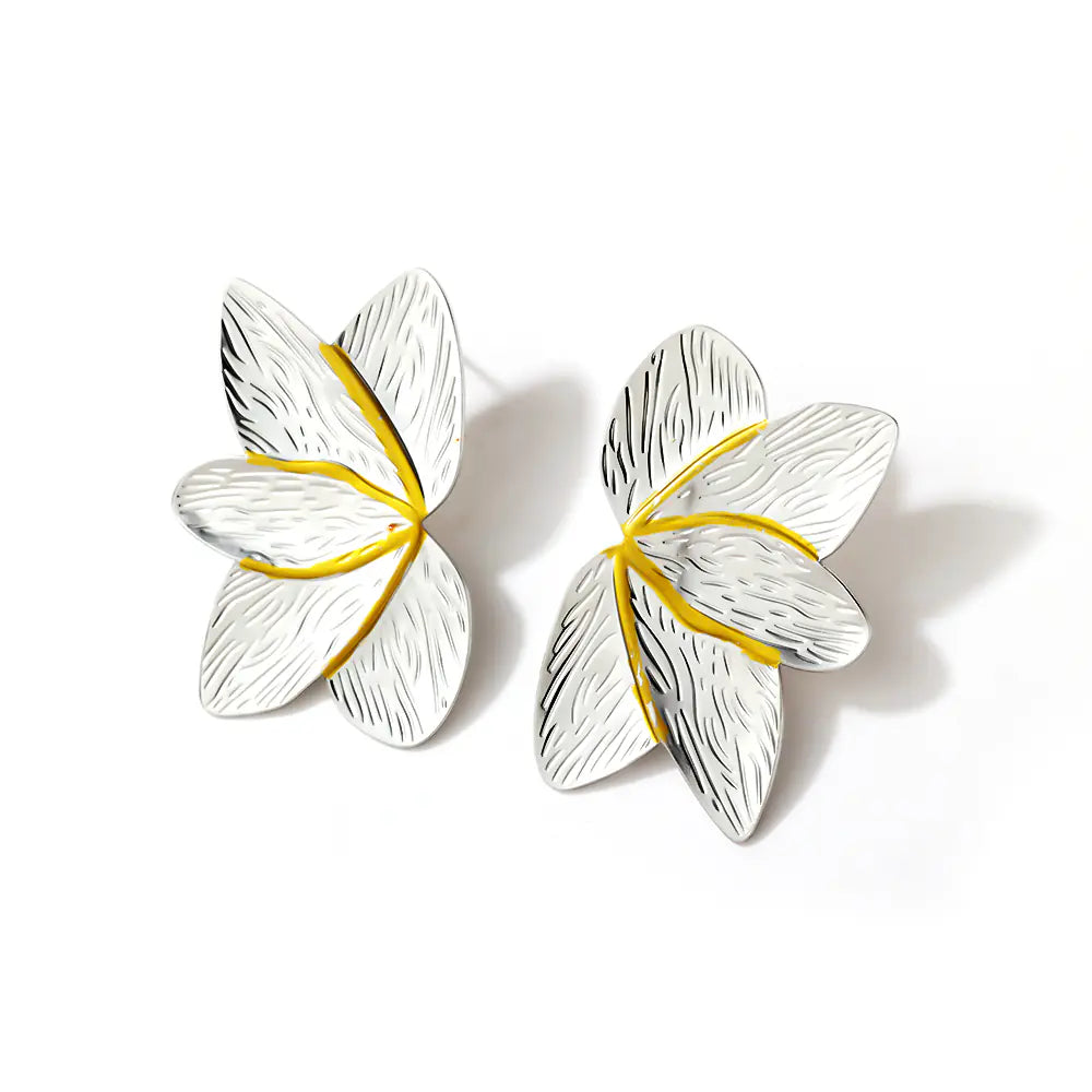 Fashion Stainless Steel Flower Non-fading Unique Earring