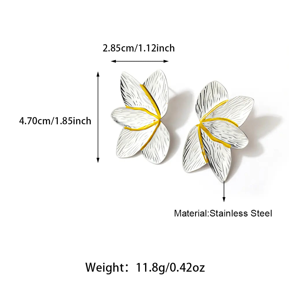Fashion Stainless Steel Flower Non-fading Unique Earring