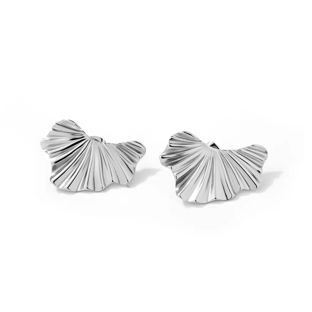 Stainless Steel Wrinkle Texture Bowknot Jewelry Dainty Earrings