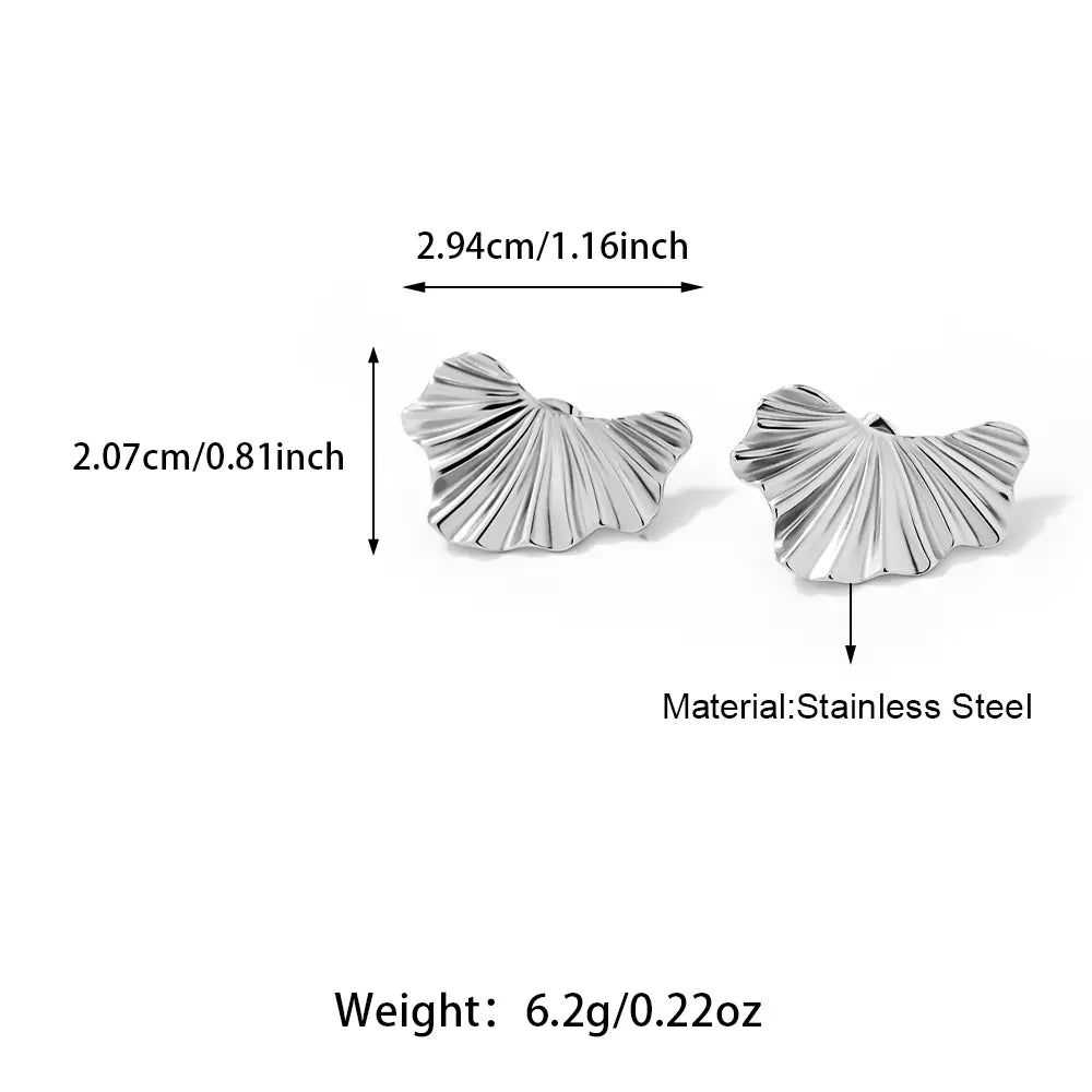 Stainless Steel Wrinkle Texture Bowknot Jewelry Dainty Earrings