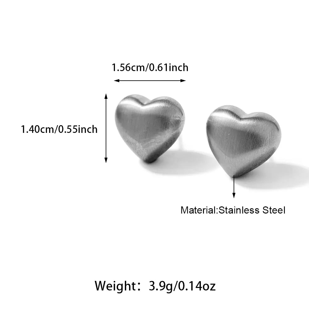 Fashion Heart Exaggerated Earrings Stainless Steel Jewelry