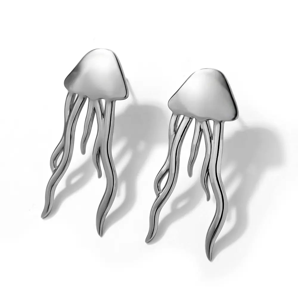 Stylish Stainless Steel Waterproof Jellyfish Coral Earrings
