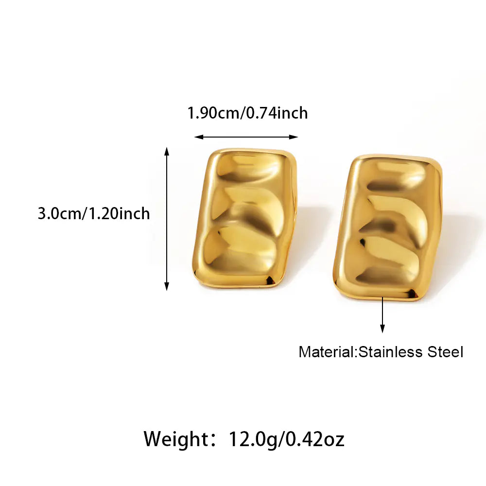 Stainless Steel Geometric Drop Stud Earrings Fashionable Hypoallergenic