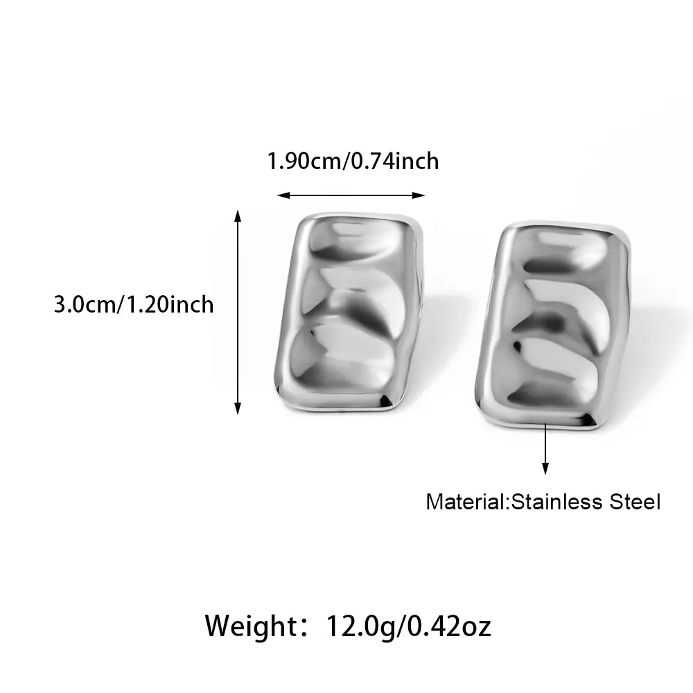 Stainless Steel Geometric Drop Stud Earrings Fashionable