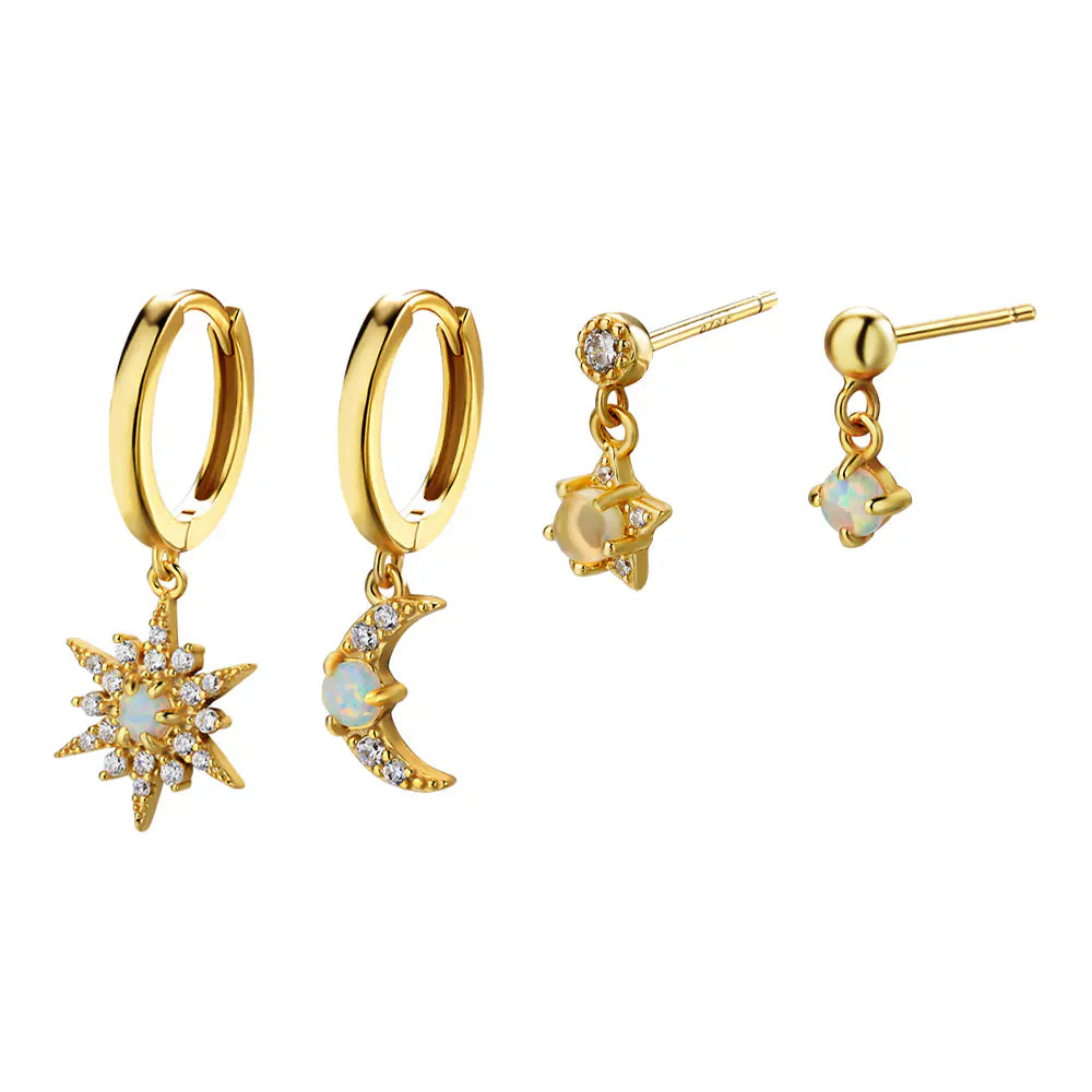 No Tarish S925 Moon&Sun Earrings Available