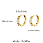S925 Sterling Silver Opal Hoop Earrings