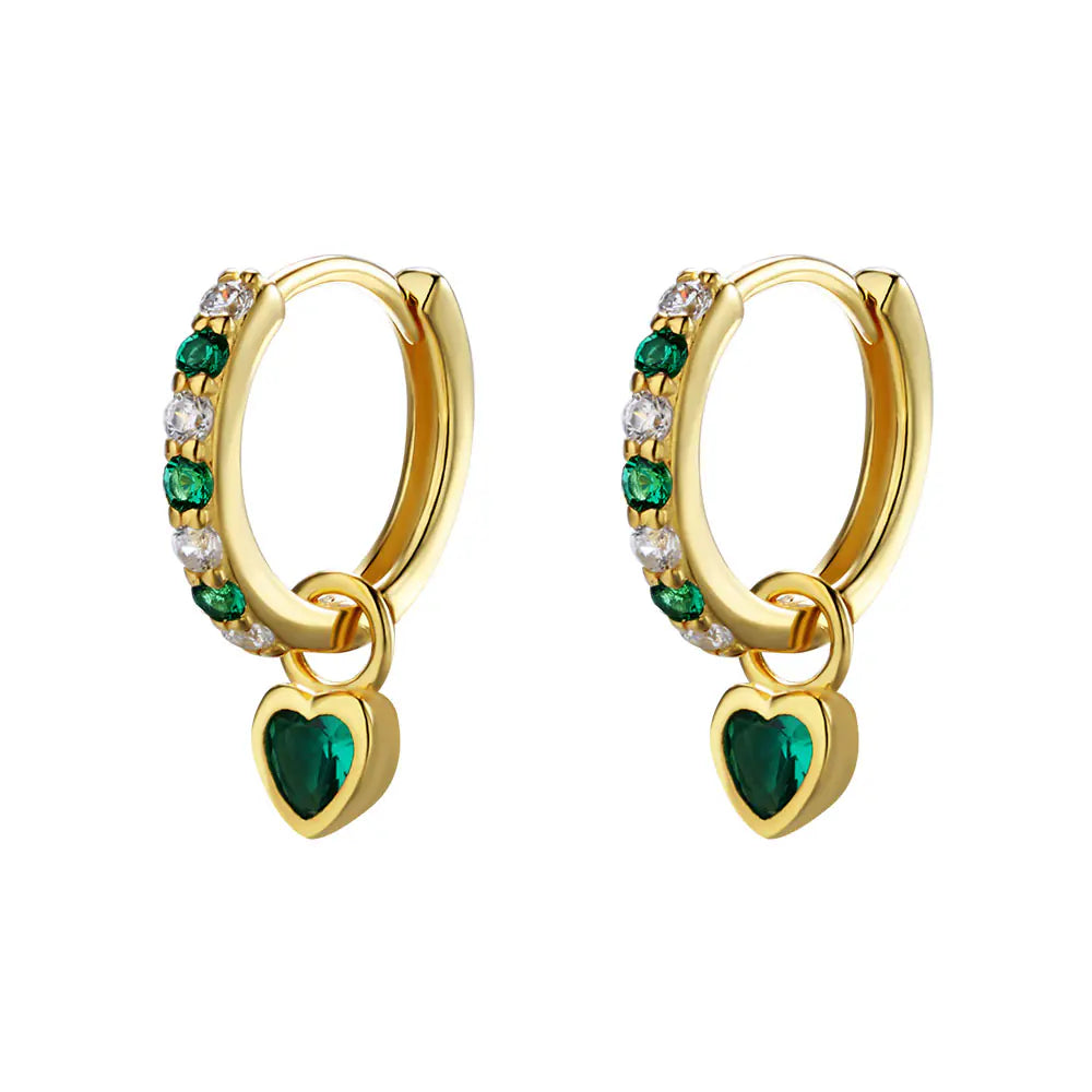 S925 Sterling Silver Heart Shape CZ Earrings