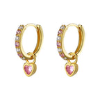 S925 Sterling Silver Heart Shape CZ Earrings