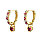S925 Sterling Silver Heart Shape CZ Earrings