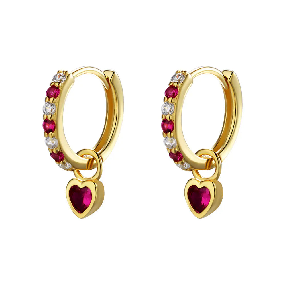 S925 Sterling Silver Heart Shape CZ Earrings
