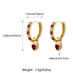 S925 Sterling Silver Heart Shape CZ Earrings