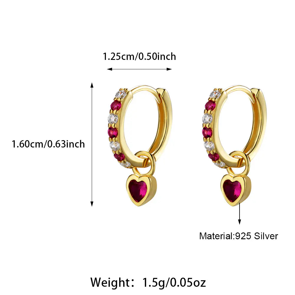 S925 Sterling Silver Heart Shape CZ Earrings