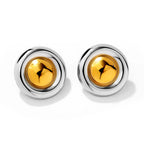 Hot Stainless Steel Gold Pattern Circle Stud Earrings