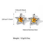 No Tarish Stainless Steel Star Stud Earrings