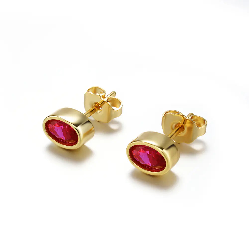 925 Silver Gold Colored CZ Stud Customized
