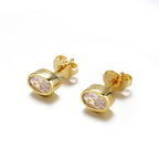 925 Silver Gold Colored CZ Stud Customized