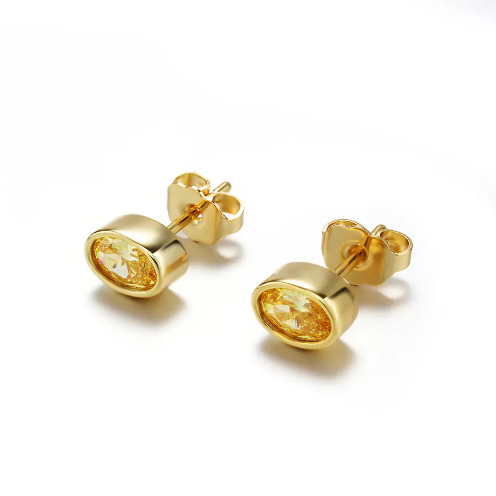 925 Silver Gold Colored CZ Stud Customized